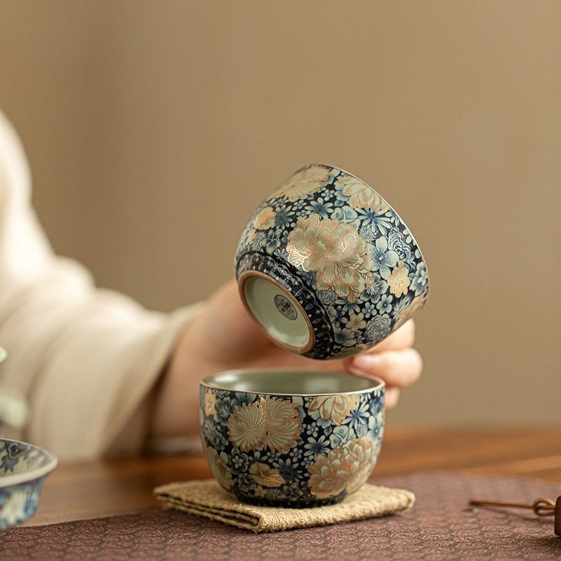 Fan Hua Ru Kiln Floral Porcelain Tea Cup