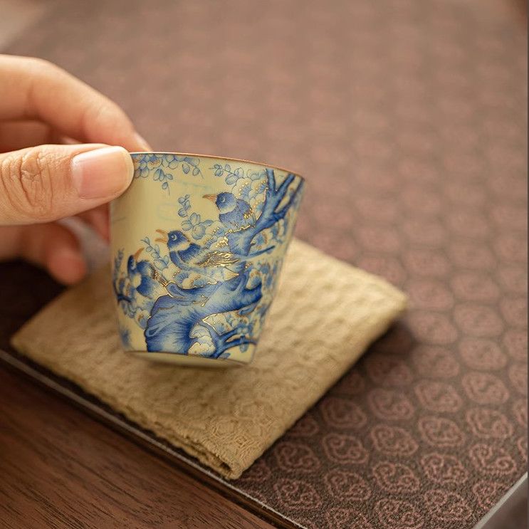 Handcrafted Song Dynasty Ru Kiln Joyful Aroma Tea Cup