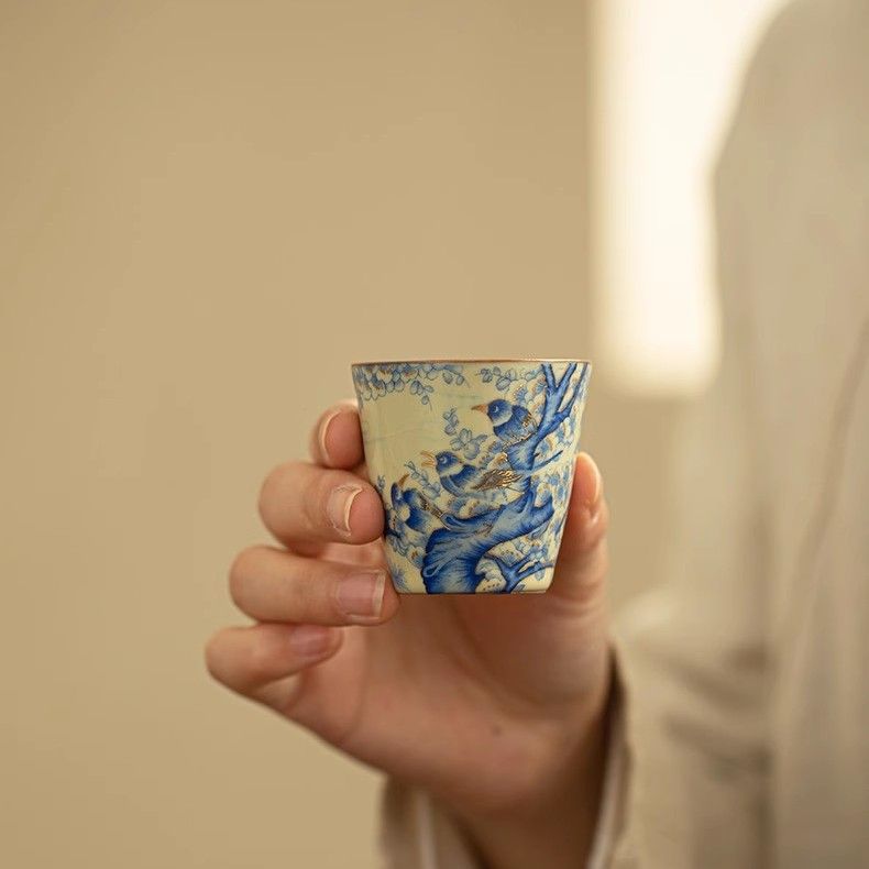 Handcrafted Song Dynasty Ru Kiln Joyful Aroma Tea Cup