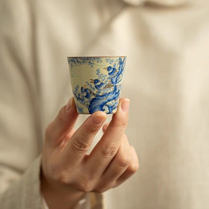 Handcrafted Song Dynasty Ru Kiln Joyful Aroma Tea Cup