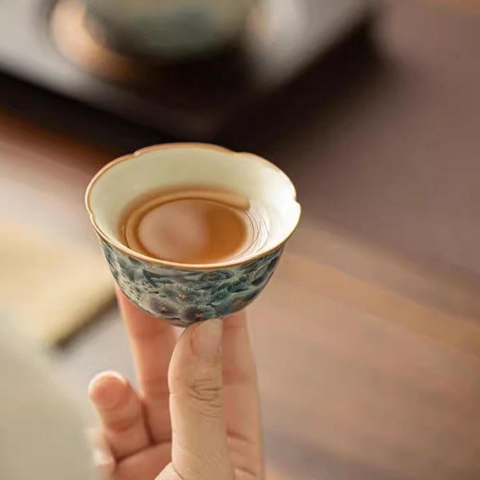 Jin Hua Wan Golden Flower Handcrafted Tea Cup