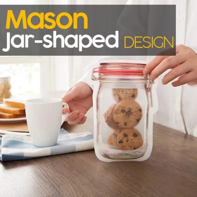 Mason Bottle Ziplock Bags (Set of 10)