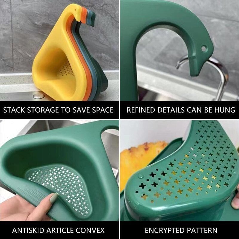 🔥Last Day Save 40% 0FF - Kitchen Sink Drain Basket Swan Drain Rack