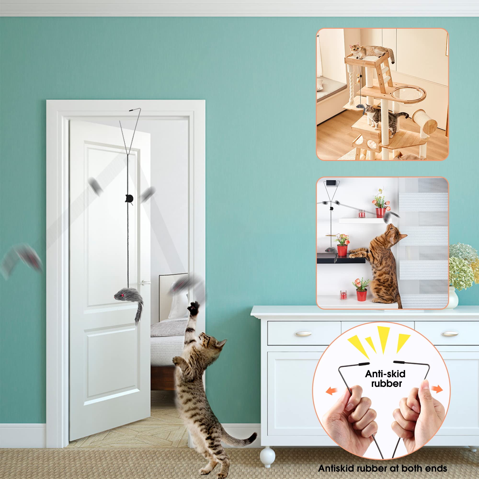 🎅Christmas Hot Sale🔥🔥)Hanging Door Bouncing Mouse Cat Toy(BUY 2 GET 1 FREE)