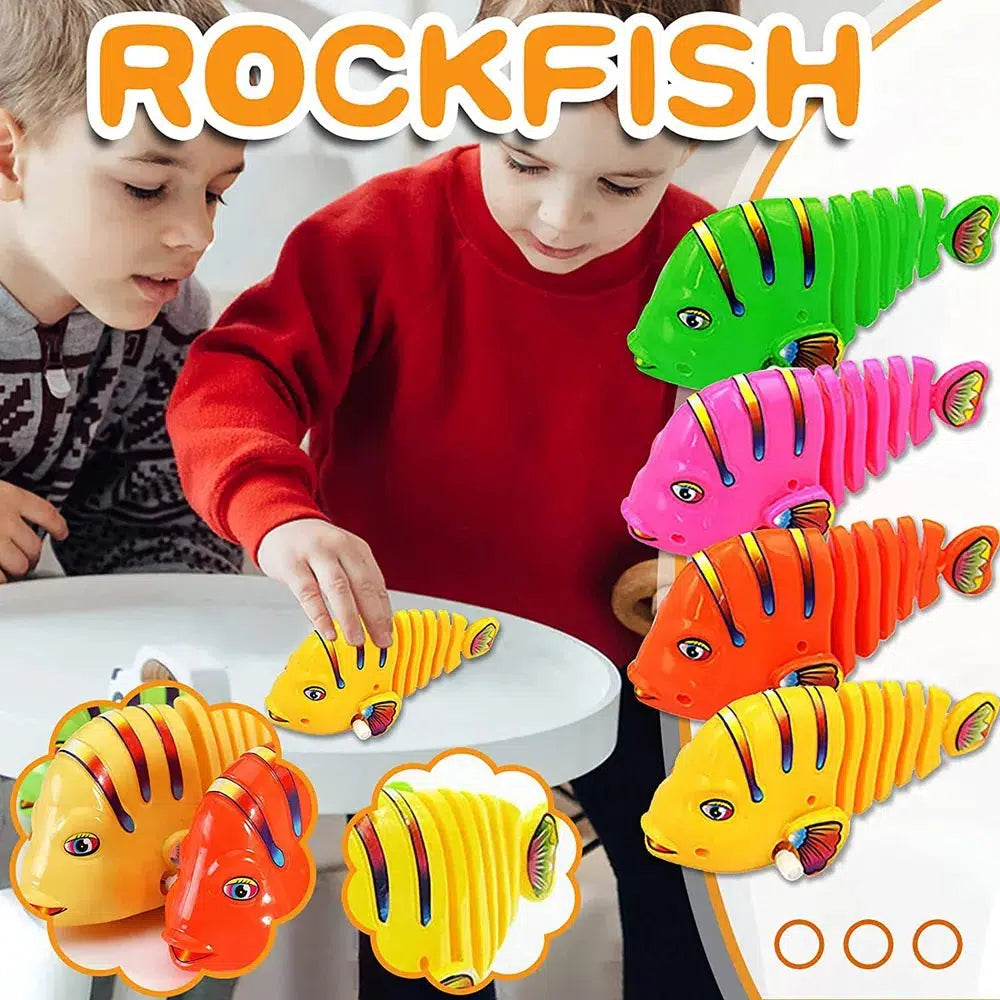 Set of 4 Wind-Up Rockfish Toys