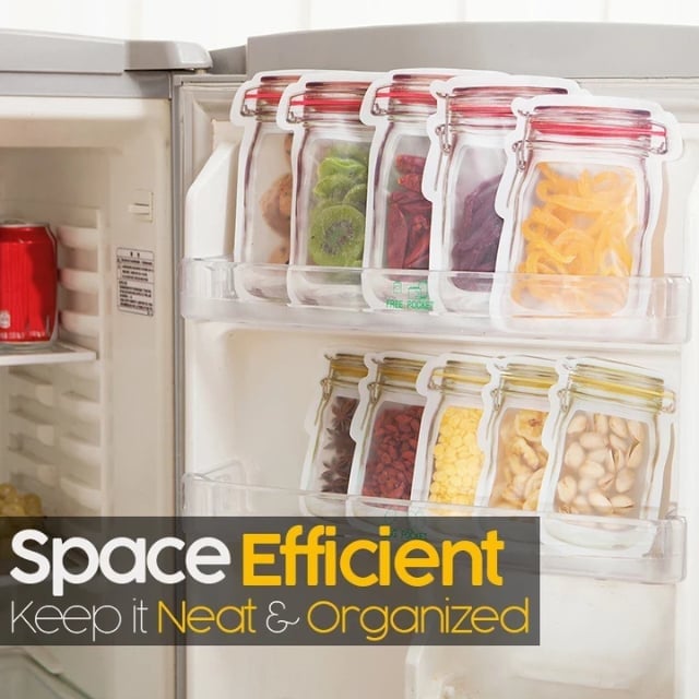 Mason Bottle Ziplock Bags (Set of 10)