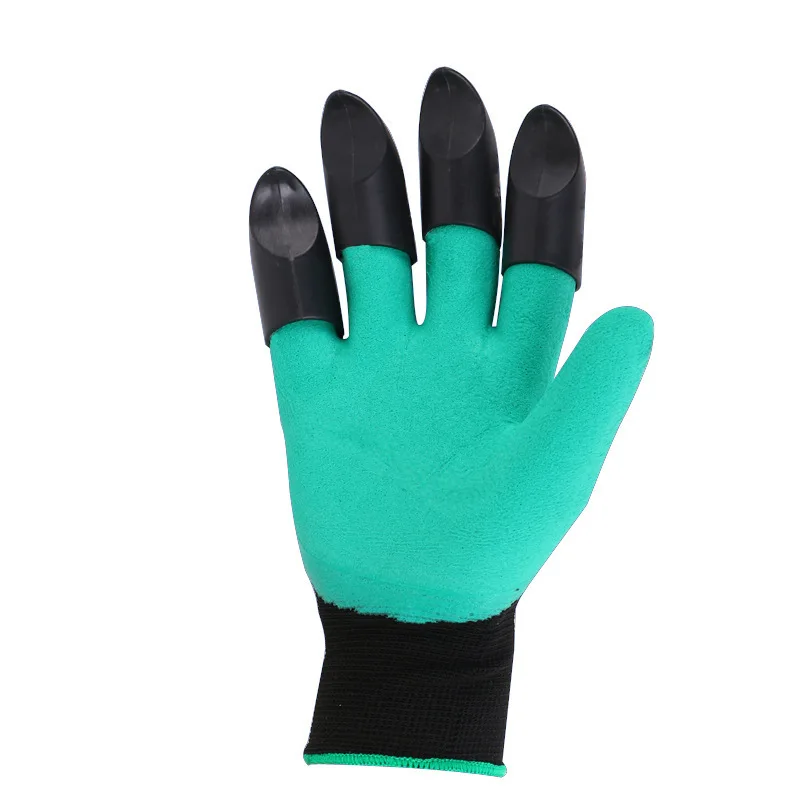 ABS Plastic Garden Rubber Gloves Gardening Digging Planting Durable Waterproof Work Glove with 4 or 8 Hand Claw
