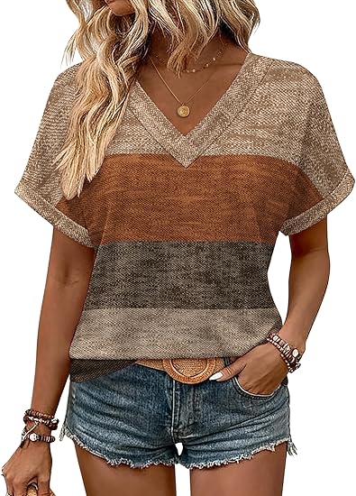 Women's Summer Rolled-Up Short-Sleeve V-Neck Shirt Set - Casual, Formal, and Business Shirt Suit