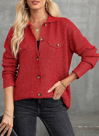 2025 Autumn Fashion Women's Wear: Chunky Knit Cardigan Sweaters, Comfortable Casual Long-Sleeved Shirts