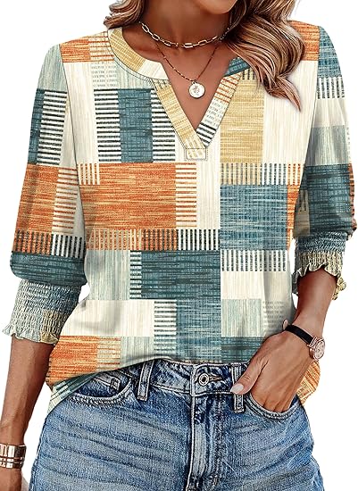 Women's shirt, casual formal style, three-quarter sleeves, fashionable summer and autumn shirt, sizes S-3XL