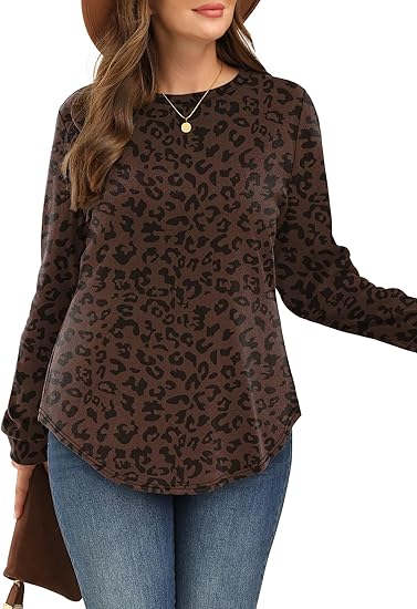 Women's crew neck long-sleeved sweatshirt with a curved hem, lightweight and breathable, new style for Autumn 2025.