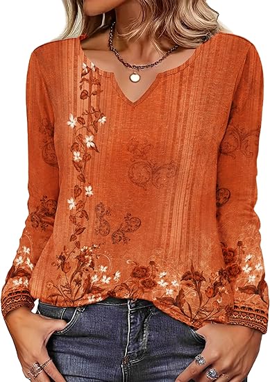 Women's long-sleeved shirts, autumn V-neck tops, casual formal shirts, bohemian-style belted tops, business uniforms, and school uniforms.