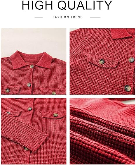 2025 Autumn Fashion Women's Wear: Chunky Knit Cardigan Sweaters, Comfortable Casual Long-Sleeved Shirts