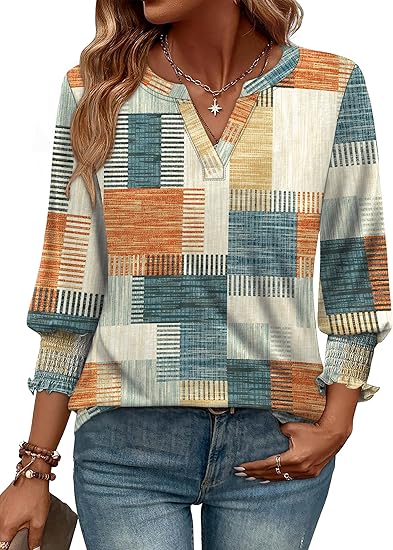 Women's shirt, casual formal style, three-quarter sleeves, fashionable summer and autumn shirt, sizes S-3XL