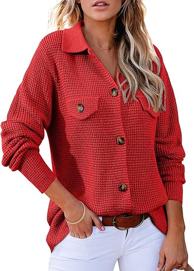 2025 Autumn Fashion Women's Wear: Chunky Knit Cardigan Sweaters, Comfortable Casual Long-Sleeved Shirts