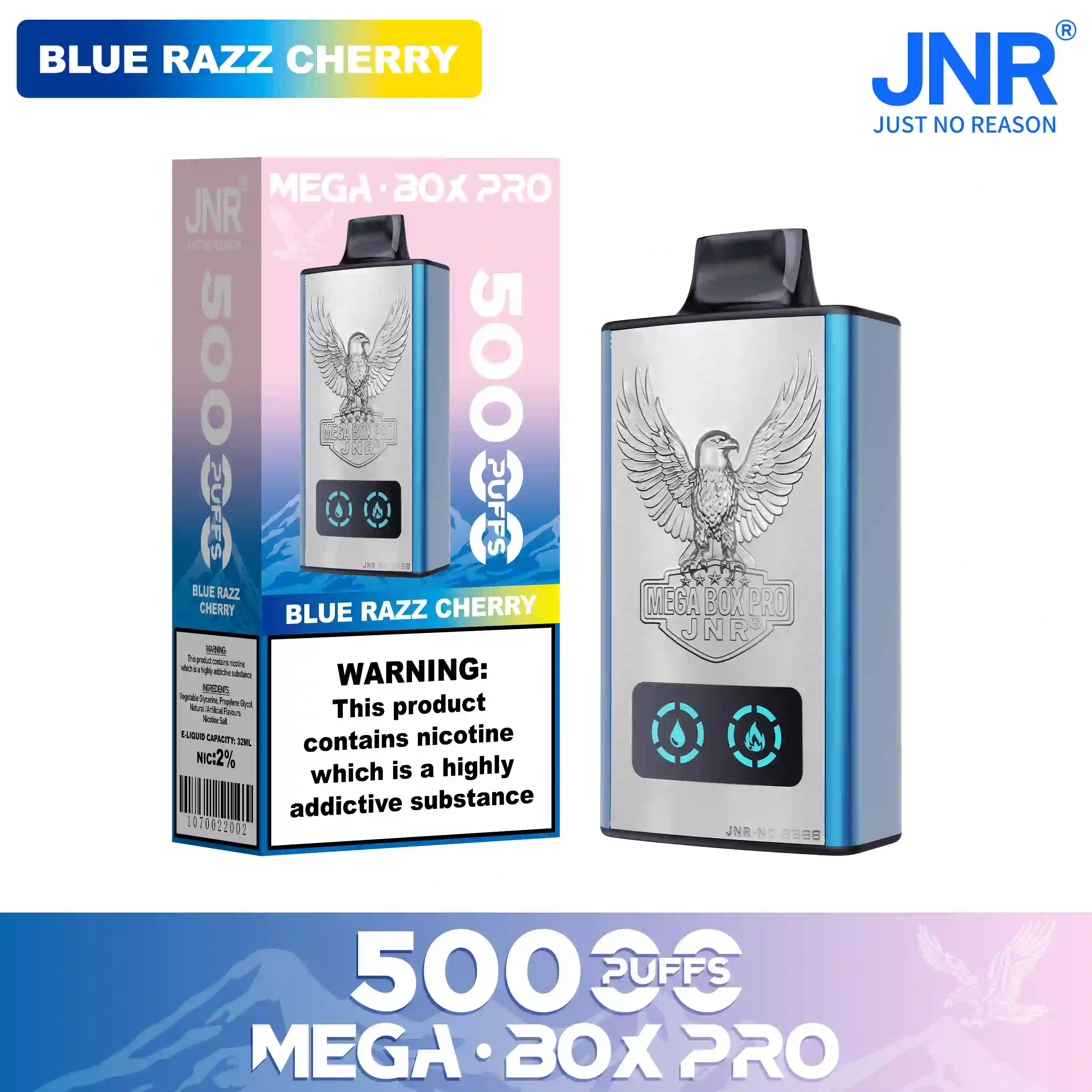 Blue Razz Cherry - Mega Box Pro jednorazowy vape 50000 zaciągnięć