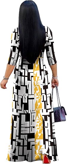 Women's casual and sexy V-neck three-quarter sleeve club party dress