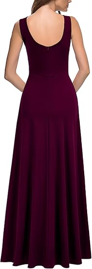 Women's square-neck, sexy, slit cocktail party evening dress/long formal dress