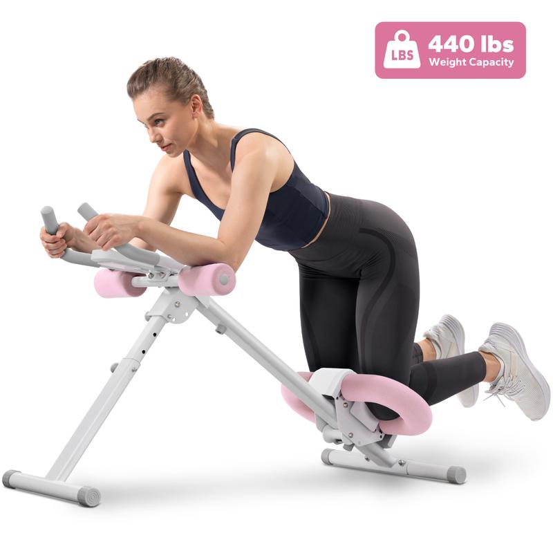 Máquina de exercícios abdominais ajustável Merach com monitor LCD, máquina de exercícios abdominais dobrável para abdômen, braços, pernas e glúteos, treinador de core e abdômen para academia em casa para mulheres, equipamento de treino, TikTokShopBla