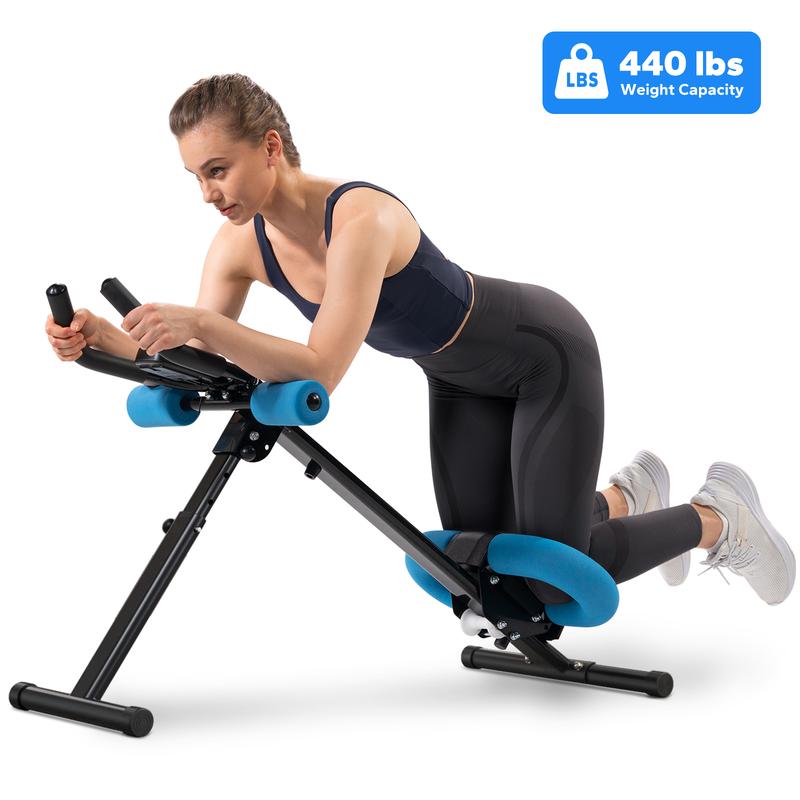 Máquina de exercícios abdominais ajustável Merach com monitor LCD, máquina de exercícios abdominais dobrável para abdômen, braços, pernas e glúteos, treinador de core e abdômen para academia em casa para mulheres, equipamento de treino, TikTokShopBla