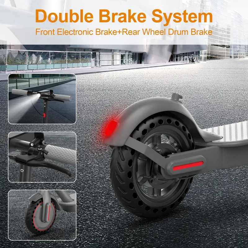 Patinete elétrico - Velocidade máxima de 19 mph, pneus sólidos de 8,5 polegadas com estrutura em colmeia, motor de 350 W, autonomia de 12 milhas, patinete dobrável com velocidade ajustável, sistema de freio duplo e controle por aplicativo, ideal para