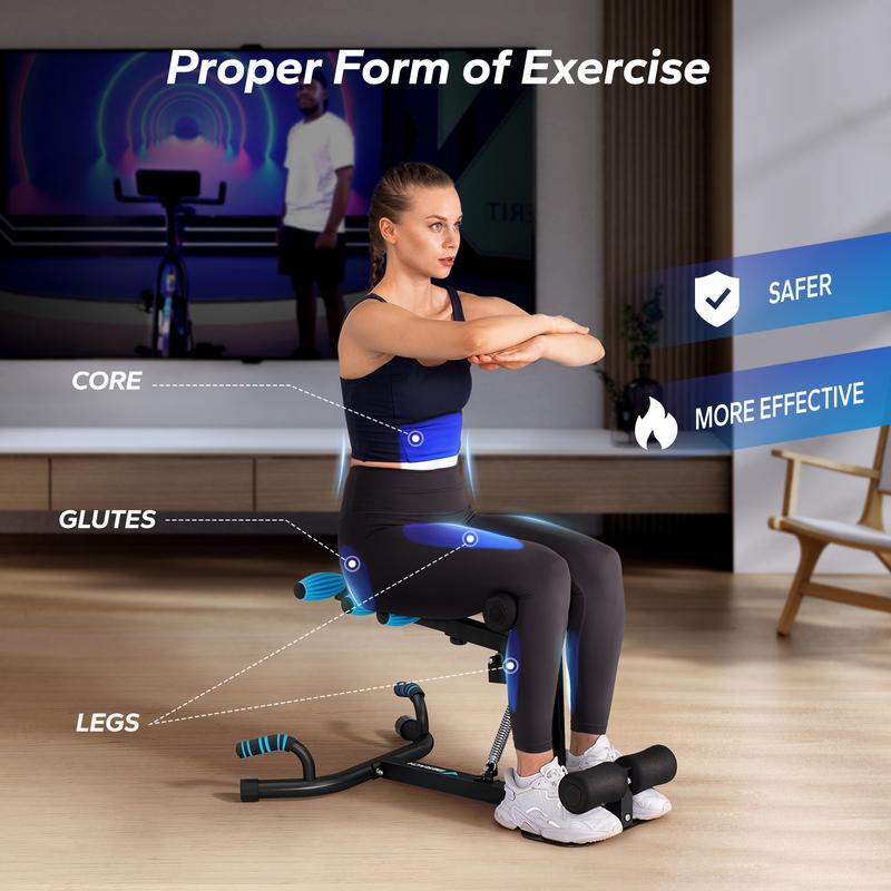 Máquina de agachamento profundo Merach, equipamento ajustável para treino de glúteos em casa, máquina de abdominais para fortalecimento muscular, banco abdominal, equipamento de fitness para flexões, TikTokShopBlackFriday