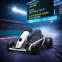 Kart elétrico Aosom 24V, 8,1 mph, carro de corrida a bateria com função de derrapagem, partida suave, música e buzina, para crianças de 6 a 12 anos.