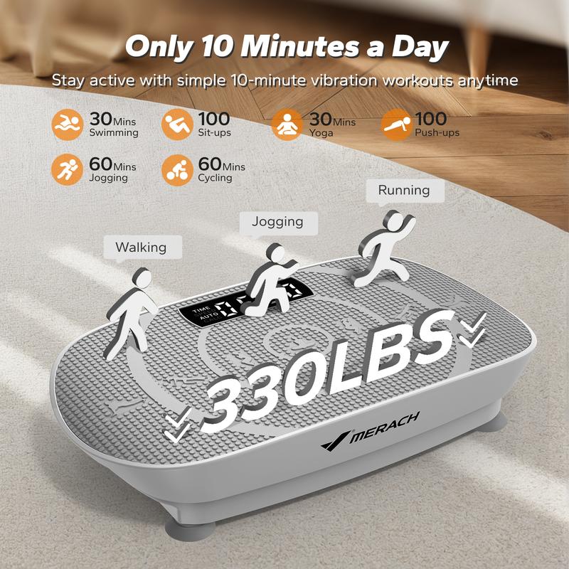 [Link para transmissão ao vivo] Plataforma vibratória Merach Slim com drenagem linfática para exercícios de corpo inteiro e equipamentos de ginástica para mulheres.
