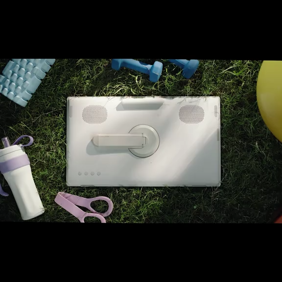 Monitor portátil com tela sensível ao toque KTC 25'' 1080p MegPad A25Q5, processador Qualcomm de 8 núcleos, 8 GB de RAM + 128 GB de armazenamento, Android 14, certificação Google EDLA, câmera de 8 MP, alto-falantes de 2*8W + 2*4W, controle remoto, ba