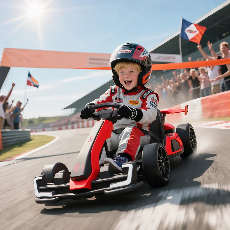 Kart elétrico Aosom 24V, 8,1 mph, carro de corrida a bateria com função de derrapagem, partida suave, música e buzina, para crianças de 6 a 12 anos.