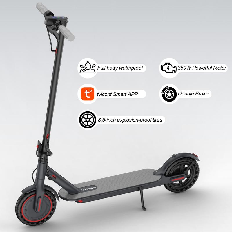 【Patinete Elétrico】 – Velocidade máxima de 19 mph, pneus sólidos de 8,5 polegadas com estrutura alveolar, motor de 350 W, autonomia de 12 milhas, patinete dobrável para deslocamento urbano com sistema de freio duplo e controle por aplicativo.