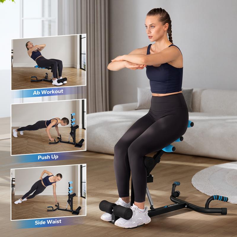Máquina de agachamento profundo Merach, equipamento ajustável para treino de glúteos em casa, máquina de abdominais para fortalecimento muscular, banco abdominal, equipamento de fitness para flexões, TikTokShopBlackFriday