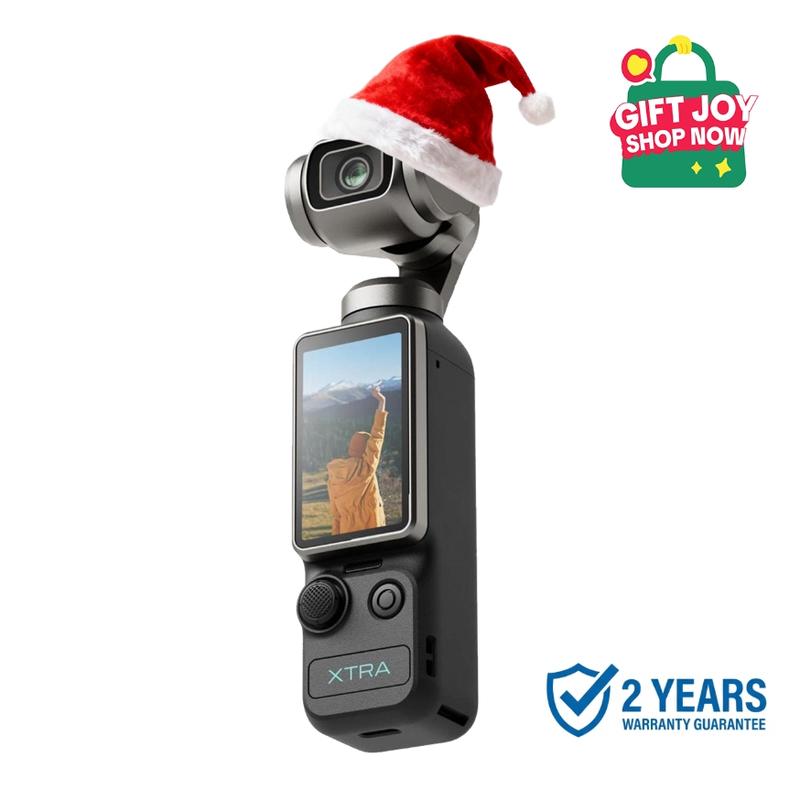 Câmera de vlog Xtra Muse com sensor CMOS de 1 polegada, vídeos 4K/120fps, estabilizador gimbal de 3 eixos, foco rápido, rastreamento de rosto/objeto e design portátil.