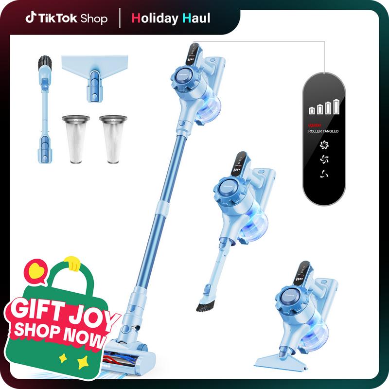 【Homeika 2025, modelo recém-atualizado】O aspirador sem fio Trucozie T350 apresenta um design leve 8 em 1, com autonomia de até 45 minutos e sucção potente de 33 kPa. Este aspirador sem fio recarregável é ideal para carpetes, pisos de cerâmica, pelos