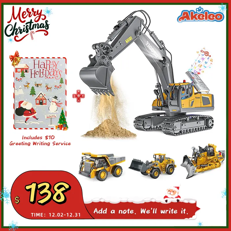 【Akeleo】O conjunto de montagem de veículos de engenharia mais completo, feito com algumas peças de metal. Fácil de operar e adequado para iniciantes. Ideal para toda a família se divertir, presente para pais e filhos, para o Halloween e Natal, presen