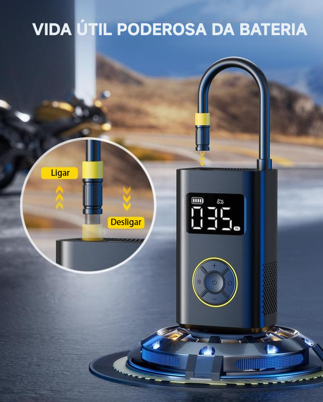 [Presente de Natal] Inflador de pneus portátil Fanttik X9 Pro 150 PSI, bomba sem fio de alta pressão, design inteligente da mangueira, liga/desliga automático, inflação rápida em 1 minuto, 4 modos de parada automática + modo de parada automática, lev