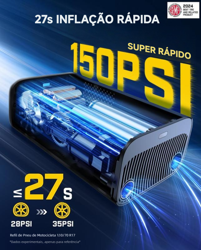 [Presente de Natal] Inflador de pneus portátil Fanttik X9 Pro 150 PSI, bomba sem fio de alta pressão, design inteligente da mangueira, liga/desliga automático, inflação rápida em 1 minuto, 4 modos de parada automática + modo de parada automática, lev