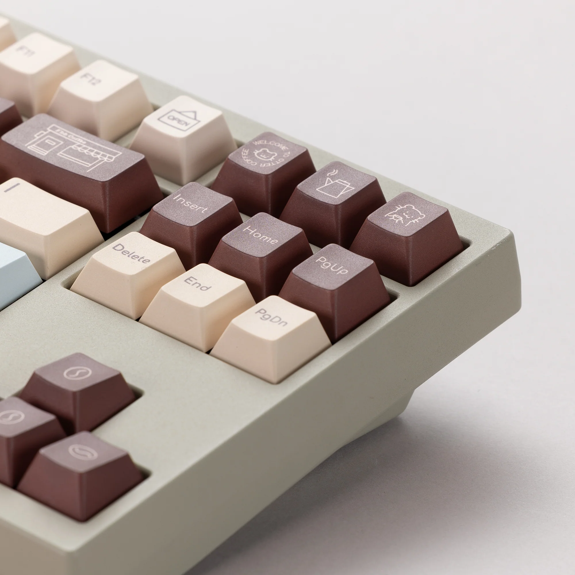 Otter Coffee Cherry profile Keycaps
