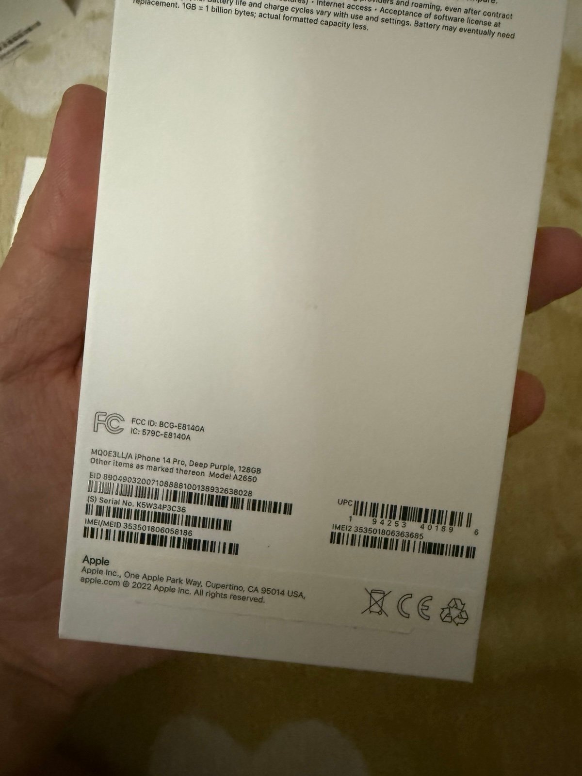 Apple iPhone 14 Pro 128 GB in Deep Purple for Unlocked 1S32