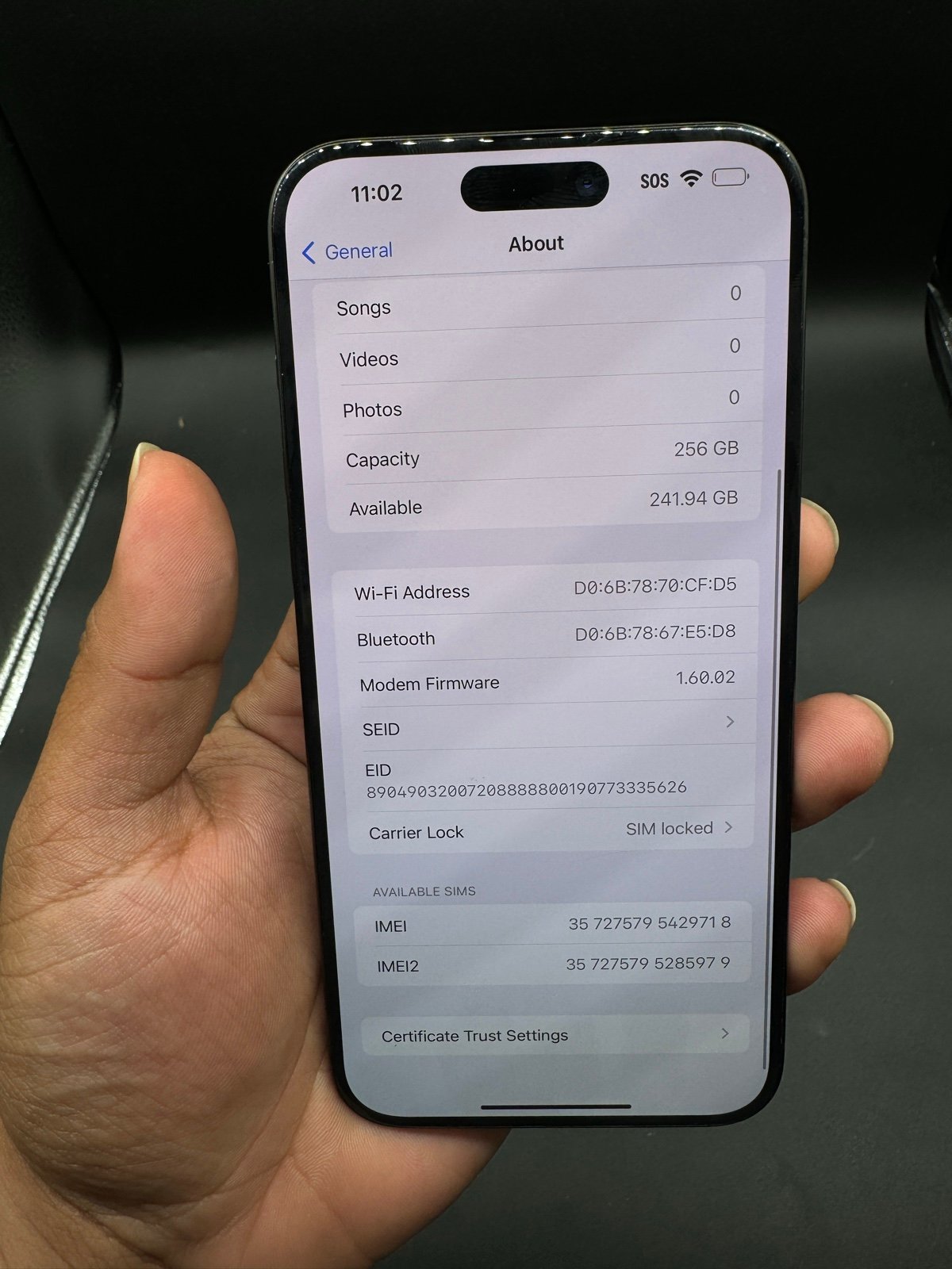 Apple iPhone 15 pro max 256gb Black titanium For  TMobile/sprint/metro 5H53