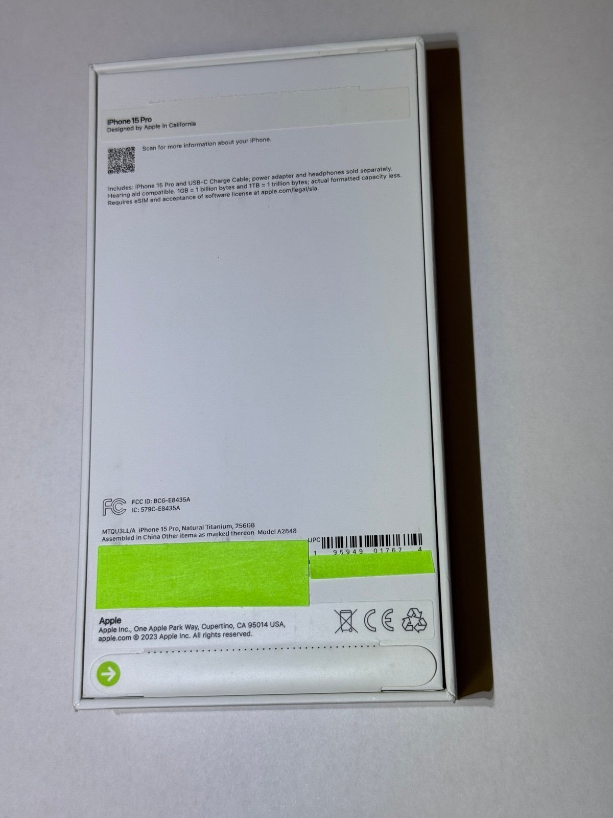 iPhone 15 Pro 256GB Natural Titanium Unlocked 1N59