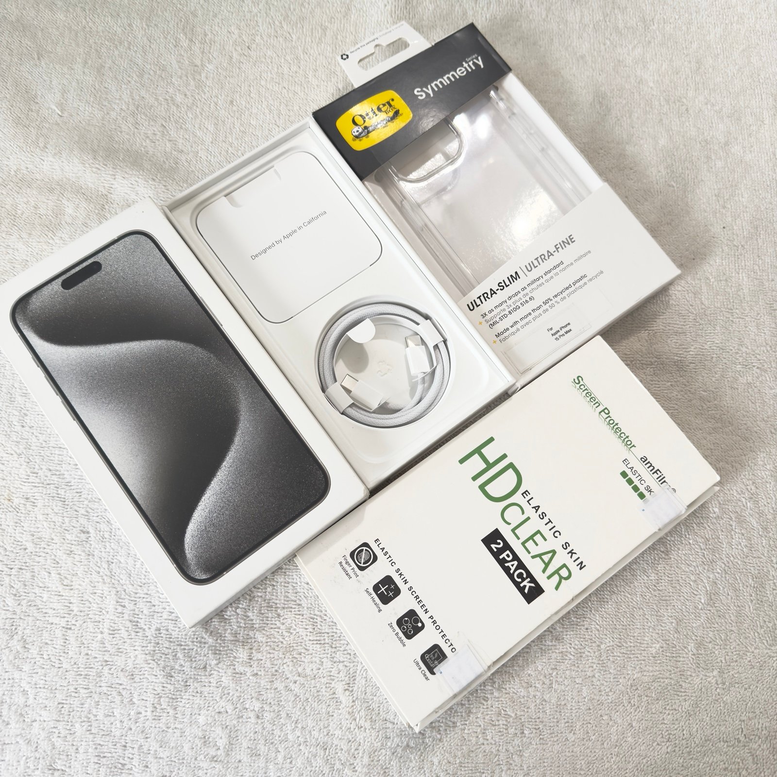 Apple iPhone 15 Pro Max - 256GB - Titanium White (Factory Unlocked) NEW! 6K86