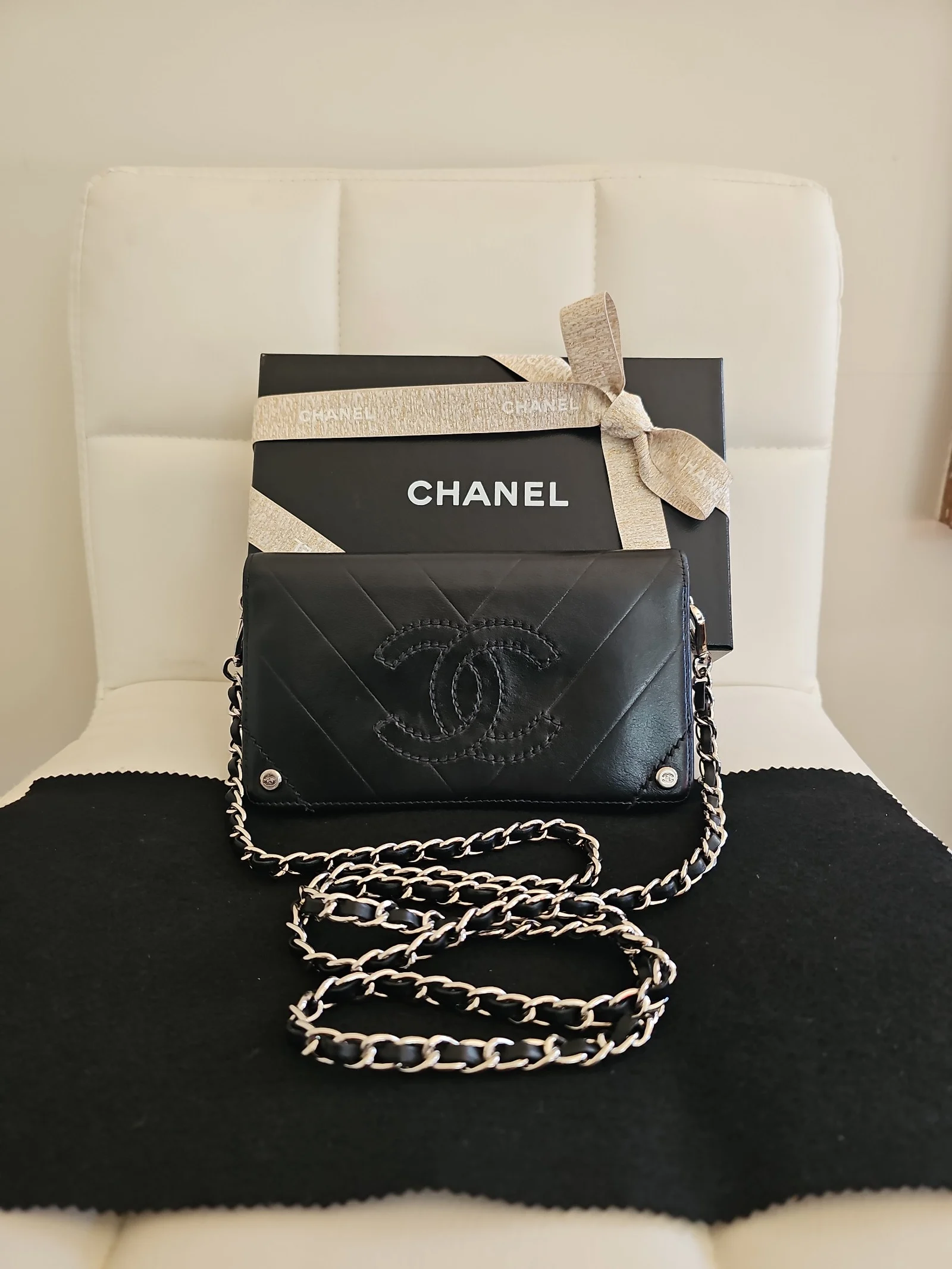CHANEL Black Leather Wallet