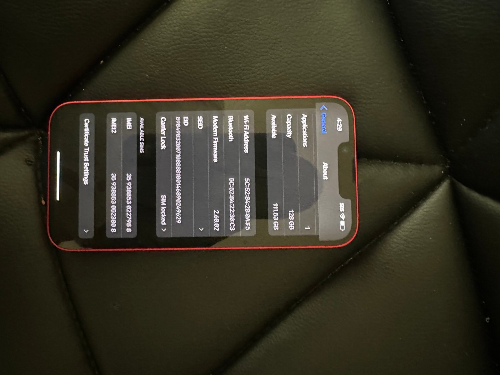 iPhone 14 red 128 gb (AT&T only )bh 91% excellent condition 5J55