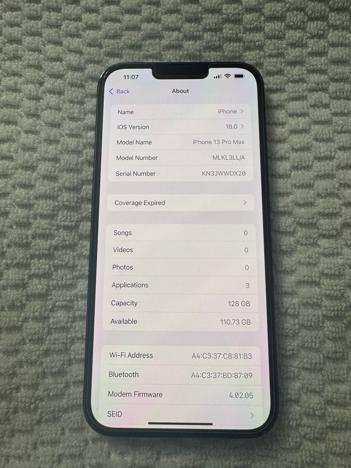 Apple iPhone 13 Pro Max 128 GB in Graphite Unlocked 1O35