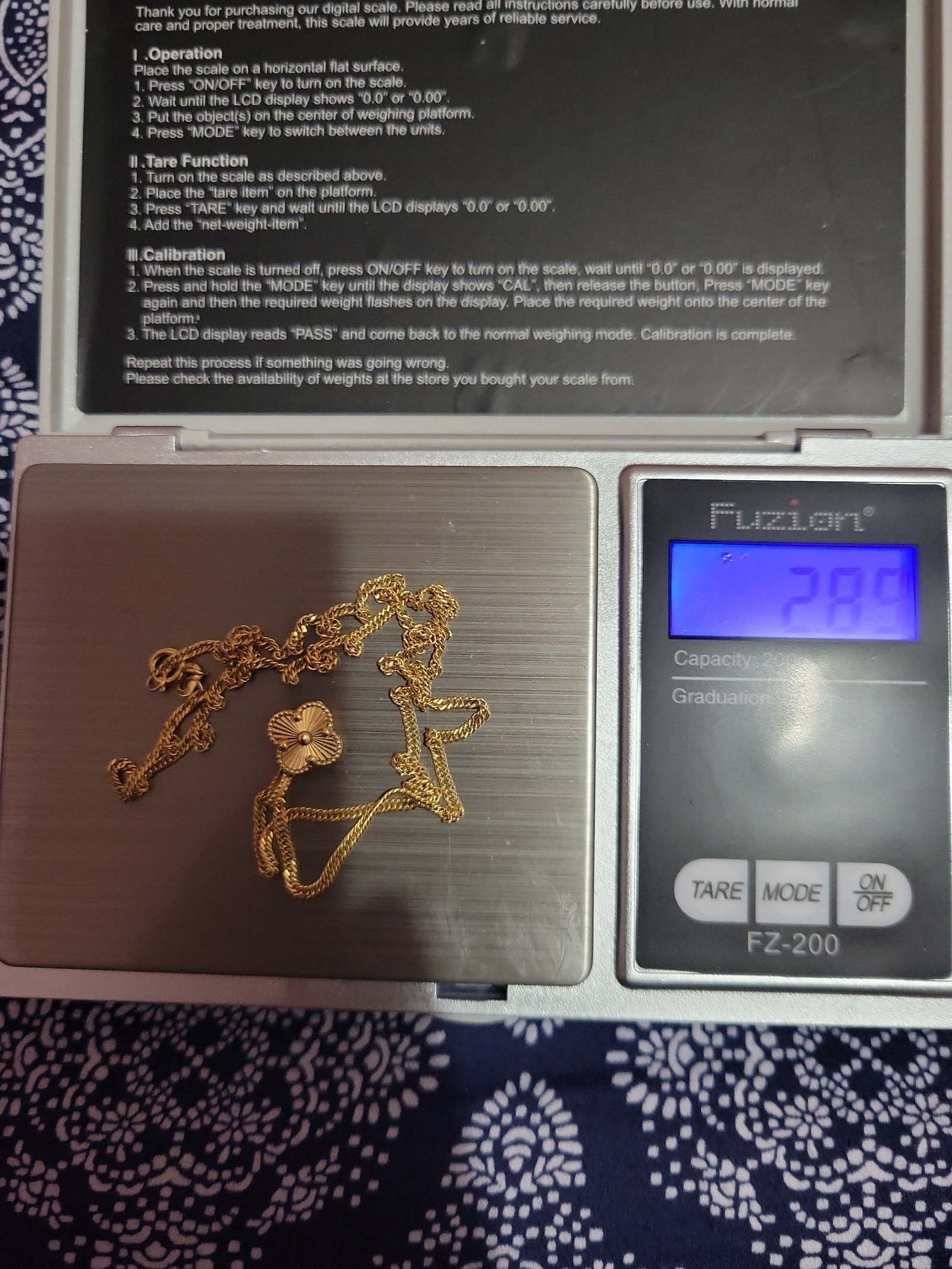 18 k solid gold necklace