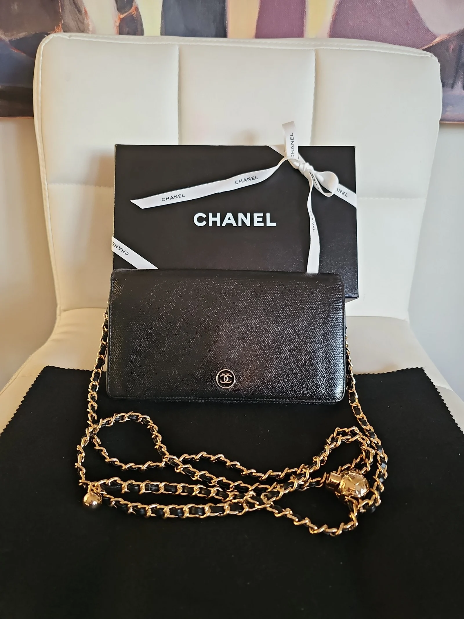 CHANEL Black Leather Wallet