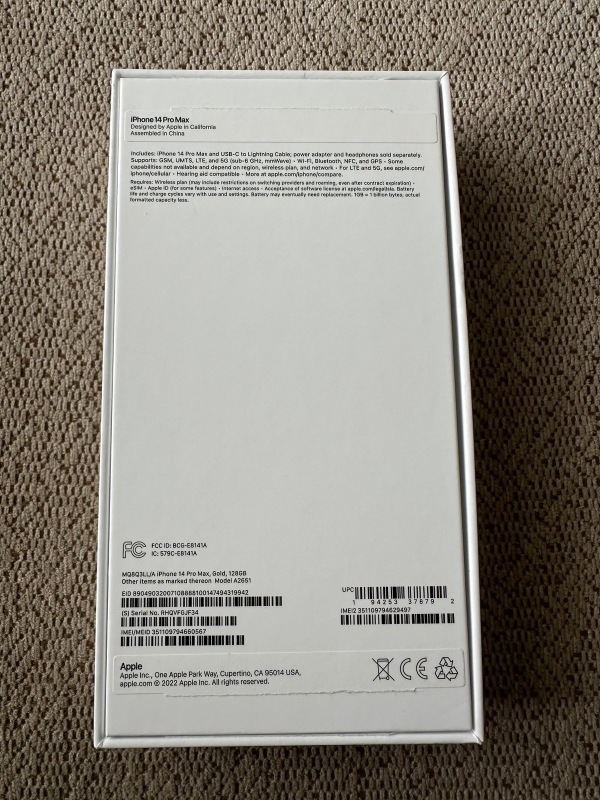 iPhone 14 Pro Max 128gb gold 7L88