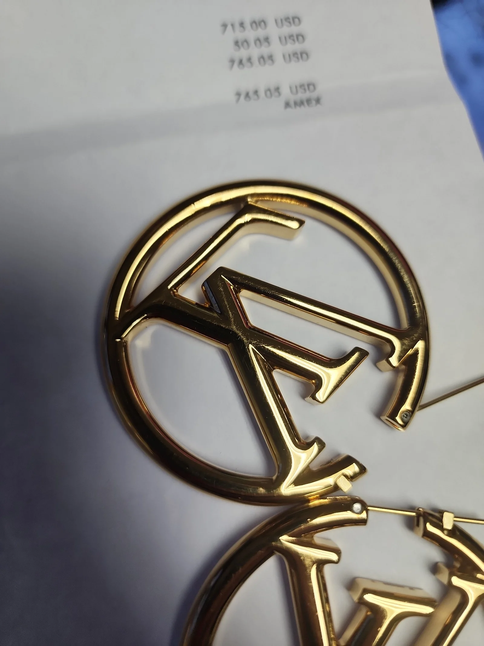 Louis Vuitton Hoop earrings Louise gold