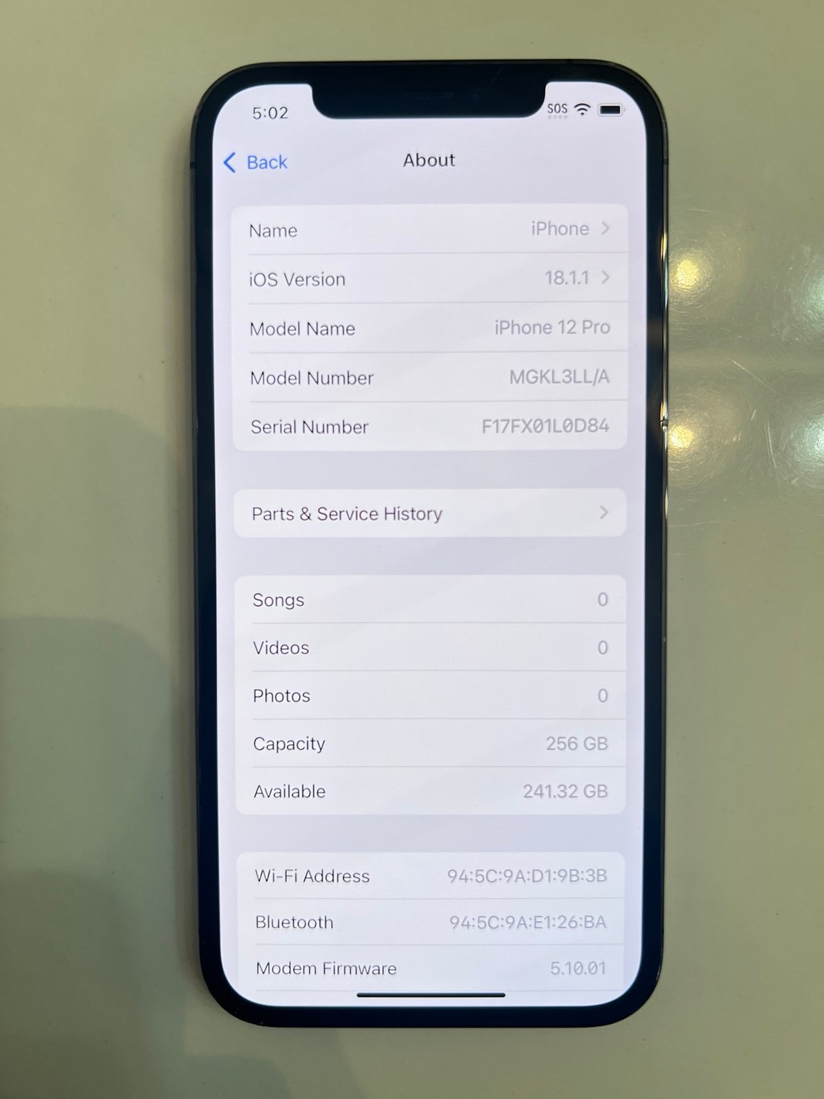 Apple iPhone 12 Pro 256 GB in Graphite for Unlocked 9L56